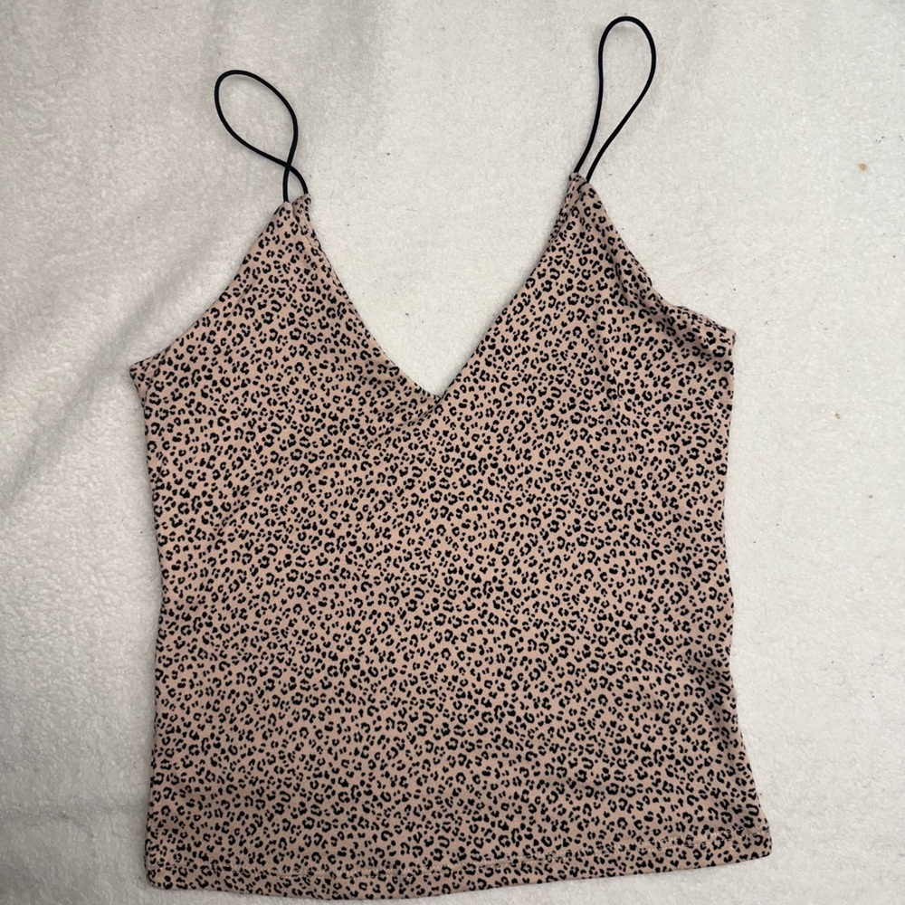 Gaze Brown and Cream Fitted Camisole Top